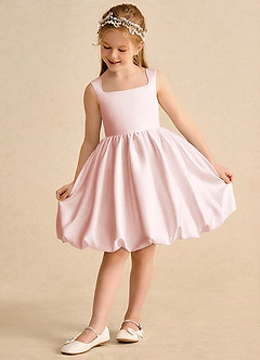 Azazie Nirvana Flower Girl Klänningar Klä Balklänning i Matt satäng Rynkad image3