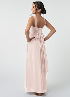 Azazie Kora Junior Rose Petal A-Line Pleated Chiffon Dress image4