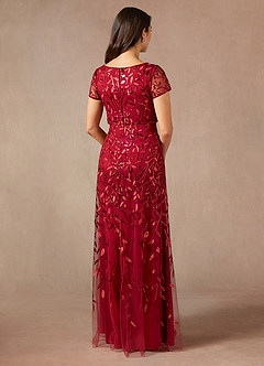 Azazie Lehi Mother of the Bride Dresses Burgundy A-Line Sequins Dress image2