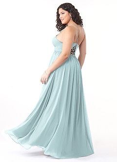 Azazie Aaida Bridesmaid Dresses Mist A-Line Corset Chiffon Dress image10