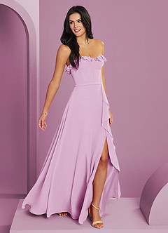 Barbie ♥ Azazie Bridesmaid Dresses Candy Pink A-Line Sweetheart Neckline Chiffon Dress image4