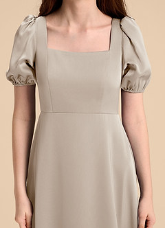 Azazie Briar Junior Frost A-Line Bow Stretch Satin Dress image8