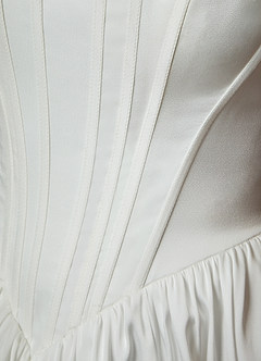 Azazie Cyanne Wedding Dresses Diamond White Ball-Gown with Pockets Stretch Satin Dress image5