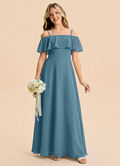 Azazie Maggie Junior Bermuda A-Line Off the Shoulder Chiffon Dress image5