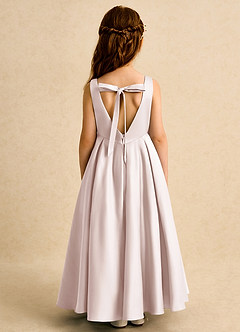 Azazie Pepper Flower Girl Dresses Rose Petal A-Line Pleated Matte Satin Dress image7