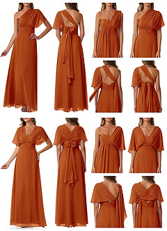 Azazie Fifi Bridesmaid Dresses Paprika A-Line Strapless Chiffon Convertible Dress image10