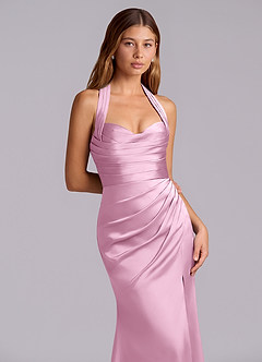 Azazie Destiny Robes de demoiselle d'honneur Robe Sirène en Satin extensible Encolure en Forme de Cœur Rose Bonbon image5