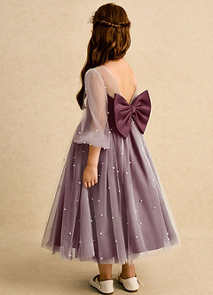 Azazie Trudy Robe Demoiselle D'honneur Fillette Robe Princesse en Tulle Encolure en Forme de Cœur Cabernet image7