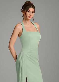 Azazie Ezra Bridesmaid Dresses Dusty Sage Mermaid Pleated Mesh Dress image7