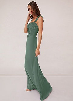 Barbie ♥ Azazie Bridesmaid Dresses Eucalyptus A-Line Sweetheart Neckline Chiffon Dress image4