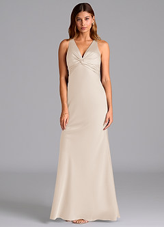 Azazie Hati Robes de demoiselle d'honneur Robe Sirène en Satin extensible Albâtre Blanc image5