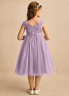 Azazie Lottie Flower Girl Dresses Wisteria A-Line Lace Tulle Dress image2