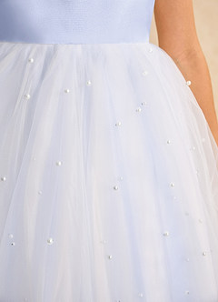 Azazie Esme Flower Girl Dresses Lavender Ball-Gown Bow Tulle Dress image9