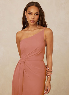 Christian Siriano Bridal for Azazie 1003 Bridesmaid Dresses MAI TAI Sheath One Shoulder Chiffon Dress image4