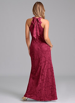 Azazie Doretta Robes de demoiselle d'honneur Robe Sirène en Blumen-Burnout Plissée Bourgogne image6