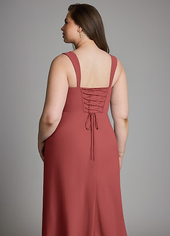 Azazie Agustina Bridesmaid Dresses Terracotta Mermaid Corset Chiffon Dress image13