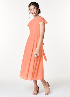 Azazie Payton Junior Sunset A-Line Bow Chiffon Dress image5