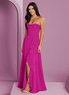 Barbie ♥ Azazie Bridesmaid Dresses Fuchsia A-Line Sweetheart Neckline Chiffon Dress image1