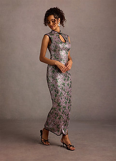 Kira Lilac Floral Sequin Maxi Dress image5