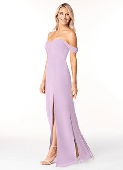 Azazie Joretta Bridesmaid Dresses Frosted Lilac A-Line Sweetheart Neckline Chiffon Convertible Dress image4