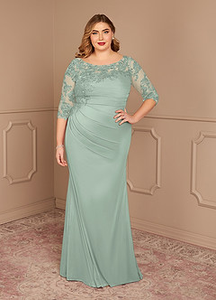 Azazie Alisondra Mother of the Bride Dresses Agave Sheath Scoop Lace Lace Dress image8