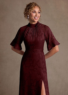 Azazie Hypatia Suknie dla Matki Panny Młodej Osłona Pofałdowany Kwiatowe wypalenie Długość podłogi Sukienka image6