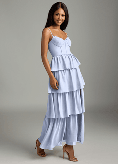 Azazie Kaiden Bridesmaid Dresses Ice A-Line Sweetheart Neckline Chiffon Dress image3