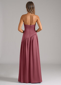 Azazie Adeline Bridesmaid Dresses Desert Rose A-Line Strapless Stretch Satin Convertible Dress image5