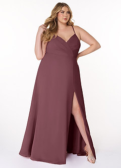 Azazie Everleigh Bridesmaid Dresses Sangria A-Line Sweetheart Pleated Chiffon Dress image10