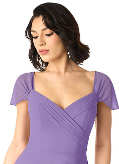 Azazie Tancie Robes de demoiselle d'honneur Robe Trapèze Convertible en Mousseline de soie Épaule décolletée Tahiti image4