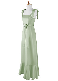 Azazie Barbara Junior A-Linie Schleifen Matte Satin Kleid Blushing Pink image8