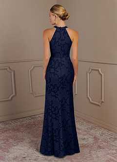 Azazie Tyra Mère de la mariée Robes Robe Sirène en Blumen-Burnout Bleu Marine Foncé image3
