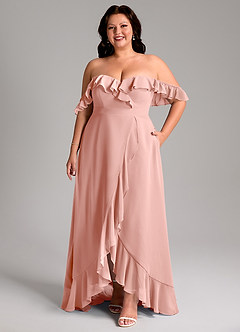 Azazie Lyra Bridesmaid Dresses Rosette A-Line Chiffon Convertible Dress image11