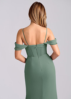 Azazie Joanne Final Sale Black Mermaid Off the Shoulder Chiffon Dress image2