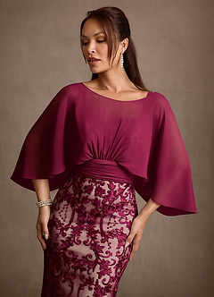 Azazie Charlene Mère de la mariée Robes Robe Sirène en Dentelle Bourgogne image4
