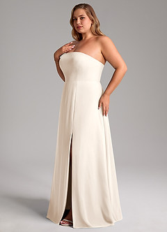 Azazie Wren Bridesmaid Dresses White Alabaster A-Line Side Slit Chiffon Convertible Dress image12