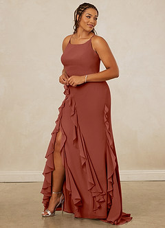 Christian Siriano Bridal for Azazie 1006 Bridesmaid Dresses Auburn Mermaid Ruched Chiffon Dress image11