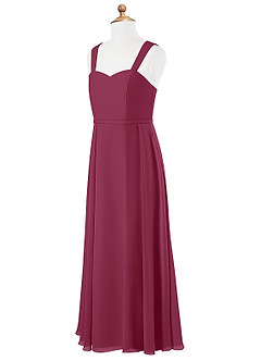 Azazie Simoan Junior Abito A-Line in Chiffon Scollo a Cuore Gelso image6