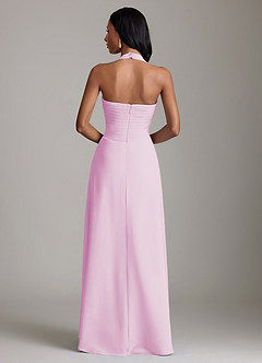 Azazie Clarisa Bridesmaid Dresses Candy Pink A-Line Pleated Chiffon Dress image2
