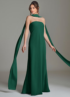 Azazie Ilana Bridesmaid Dresses Emerald A-Line Strapless Chiffon Dress image5