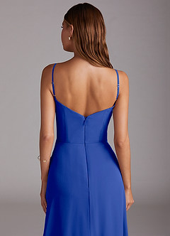 Azazie Marley Bridesmaid Dresses Royal Blue A-Line Off the Shoulder Chiffon Convertible Dress image11