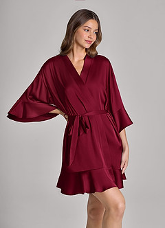 Ruffled Satin Robe