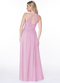 Azazie Jaclyn Bridesmaid Dresses Candy Pink A-Line Pleated Chiffon Dress image2