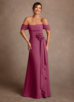 Azazie Amherst Final Sale Mulberry A-Line Off the Shoulder Chiffon Dress image1