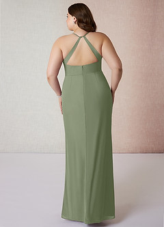 Azazie Becca Final Sale Dark Navy Sheath V-Neck Chiffon Dress image8