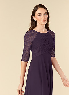 Azazie Gracelyn Mother of the Bride Dresses Plum A-Line Lace Dress image5