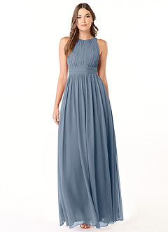 Azazie Luz Brautjungfernkleider A-Linie Spitze Chiffon Kleid Zwielichtviolett image1