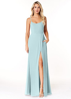 Azazie Moira Bridesmaid Dresses Mist A-Line Scoop Chiffon Dress image1