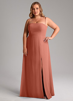 Azazie Wren Bridesmaid Dresses Clay A-Line Side Slit Chiffon Convertible Dress image13