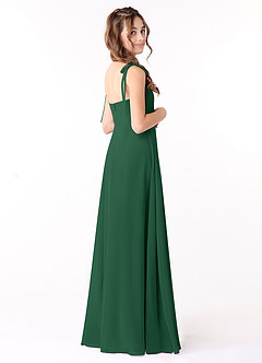 Azazie Rosey Junior Dark Green A-Line Sweetheart Neckline Chiffon Dress image2